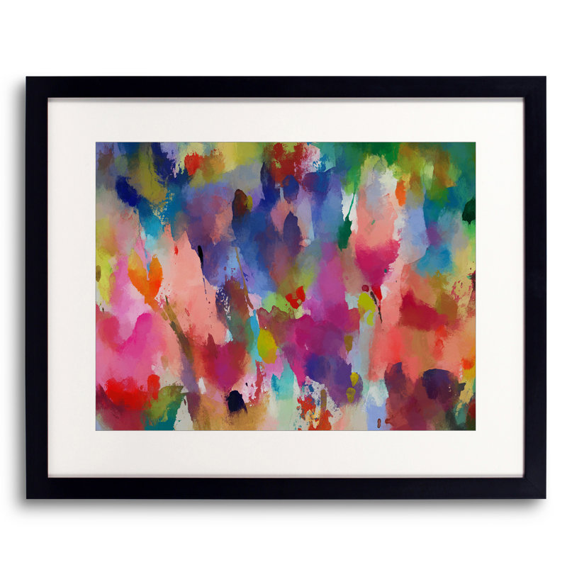 Couleurs printanières par Angel Estevez, Papier avec cadre noir, H 24 po x l 30 po