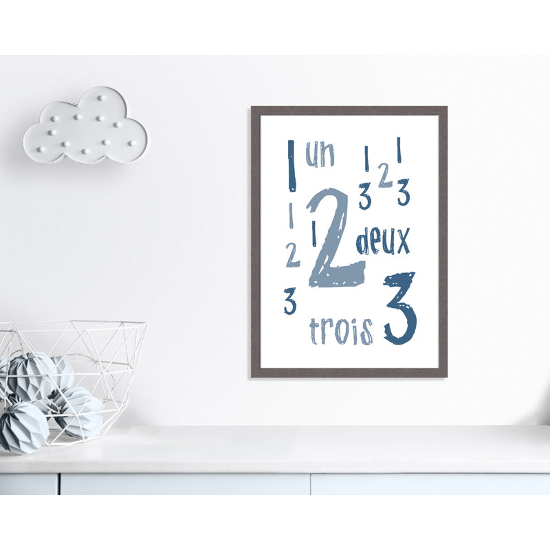 Impression sur papier français, H 34,5 po x l 24,5 po x P 0,6 po, Encadré plat à grain de bois gris