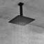 Pomme de douche au plafond 16 po avec jet d'eau confortable - système noir mat, douche efficace-120997216