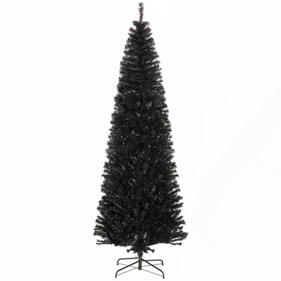 8ft Slim Unlit Artificial Christmas Tree with Realistic Branches, 1168 Tips, Perfect for Compact Spaces and Elegant Decor