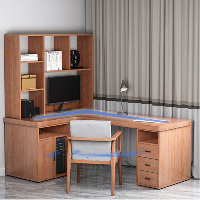 Bureau de direction en bois massif avec tiroirs Burlywood