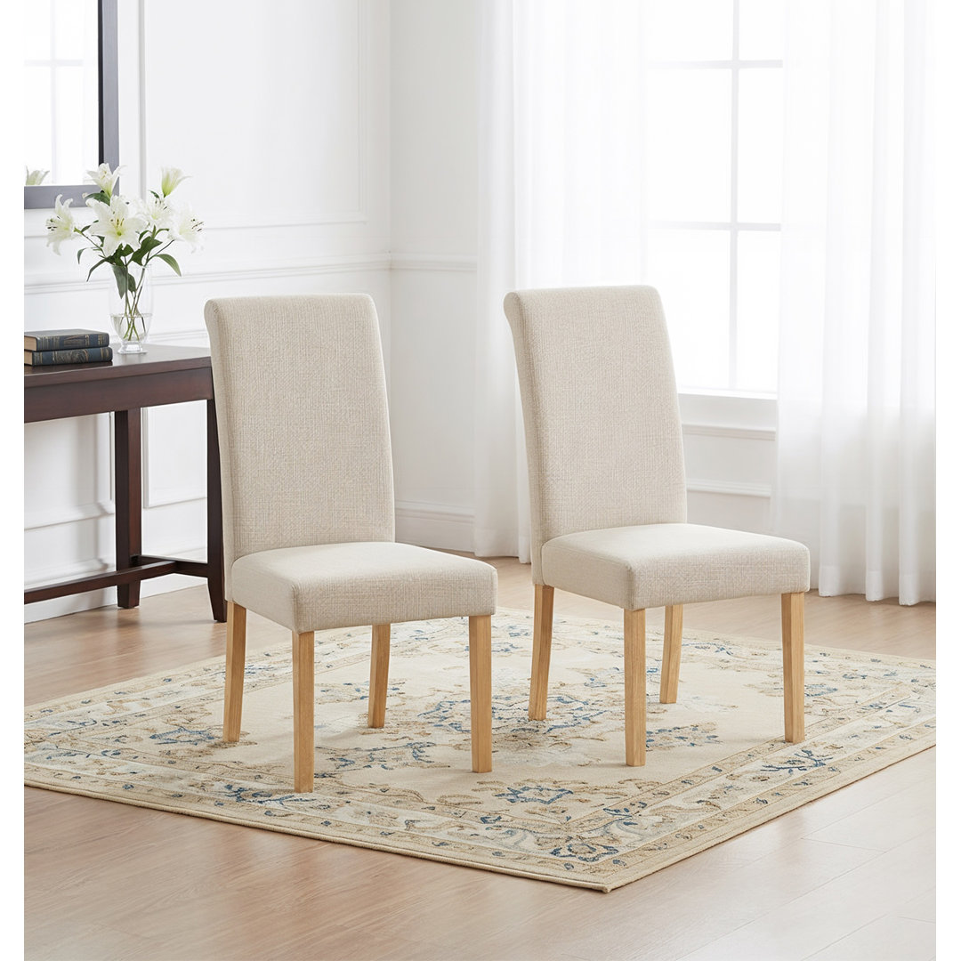 Cream Roll Top Upholstered Dining Chair