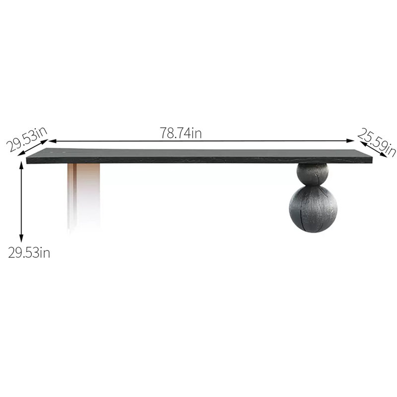 Table de salle à manger Loebel, L 29,53 po x L 78,74 po