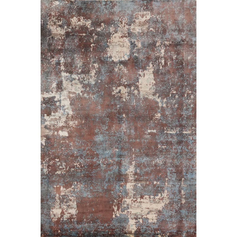 Tapis abstrait moderne all-over 6 x 8