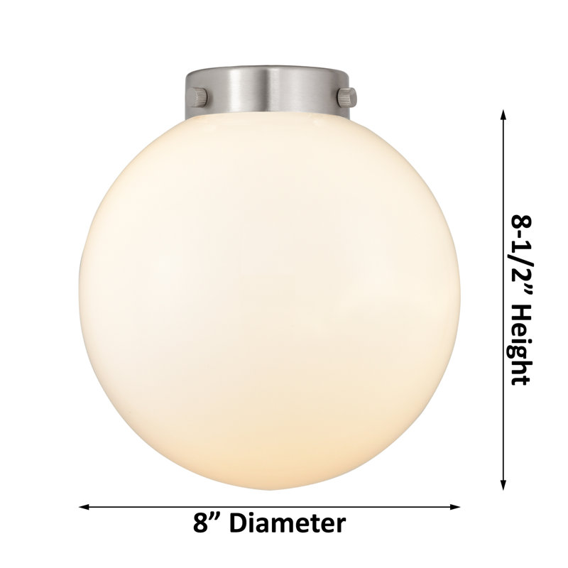 Edison Mini Globe Pendant in Brushed Brass with White Shade