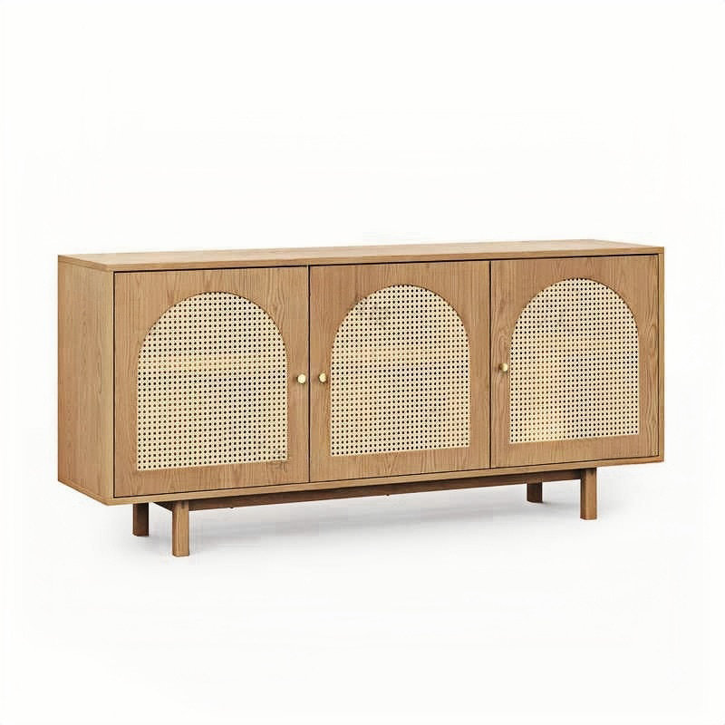 Rattan Plaited Arched Door Sideboard Cabinet
