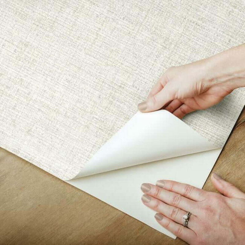 Emeline Peel & Stick Abstract Roll, 240'' L x 27" W, White