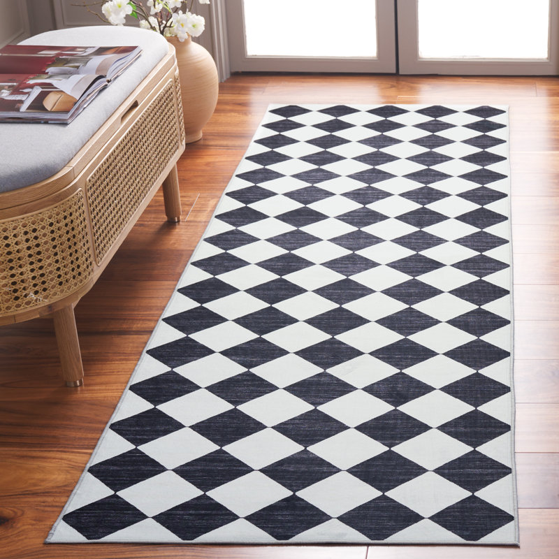 Tapis ivoire / noir Josalina Clara 938, Tapis de couloir 2 pi 6 po x 8 pi