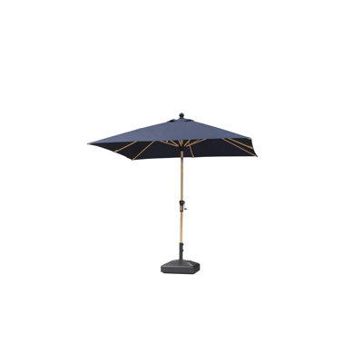 Parasol de marché carré de 8 pi x 8 pi avec parasol bleu marine en aluminium pour marché avec parasol inclinable à bouton-poussoir et 8 baleines robustes pour terrasse de jardin
