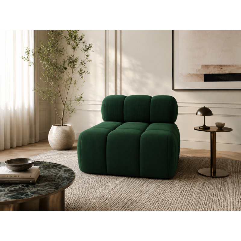 Velvet Sectional, Green Velvet
