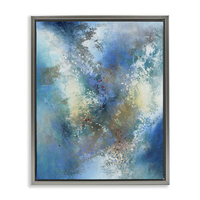 Art mural sur toile, "Fluid Blue Abstraction" par K. Nari