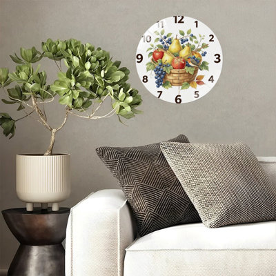 Horloge murale 12 pouces en verre trempé silencieux