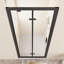 Porte de douche pivotante pliante avec cadre 32 po x 72 po peu encombrante, verre trempé transparent de 1/4 po avec poignée en acier inoxydable, installation réversible, noir