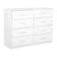 Commode 8 tiroirs avec grands tiroirs en tissu, blanc