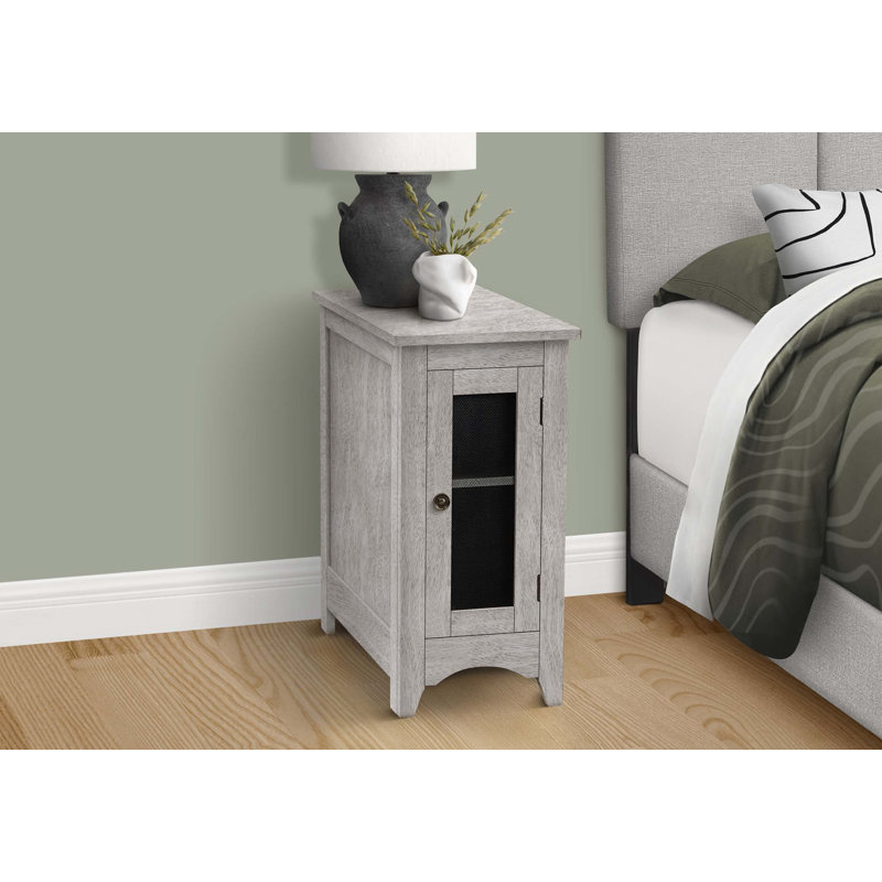 Table d'appoint, table de bout, table d'appoint, table de chevet étroite, chambre à coucher, lampe, rangement, Gris délavé