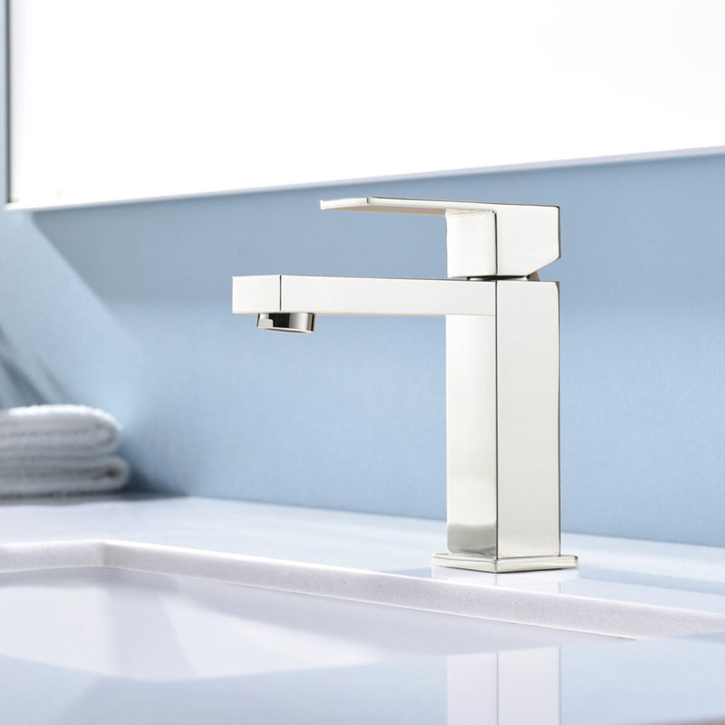 Monte Single Hole Stainless Steel Bathroom Faucet, Satin Nickel