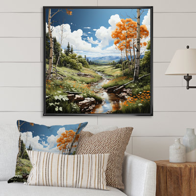 Green Aspen Tree Valley - Landscape Wall Art Print