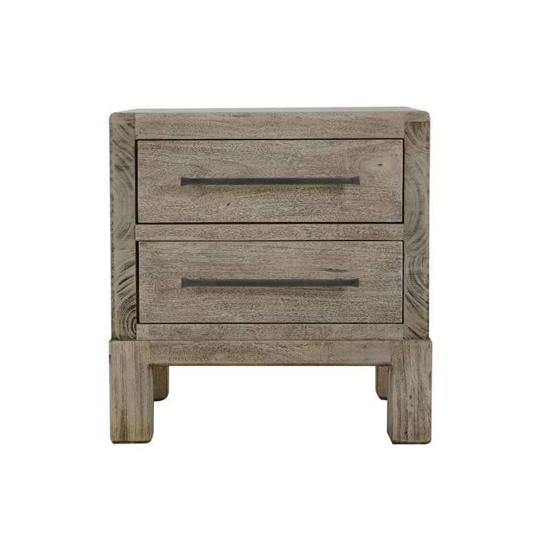 2 tiroirs, table de chevet, Marron clair