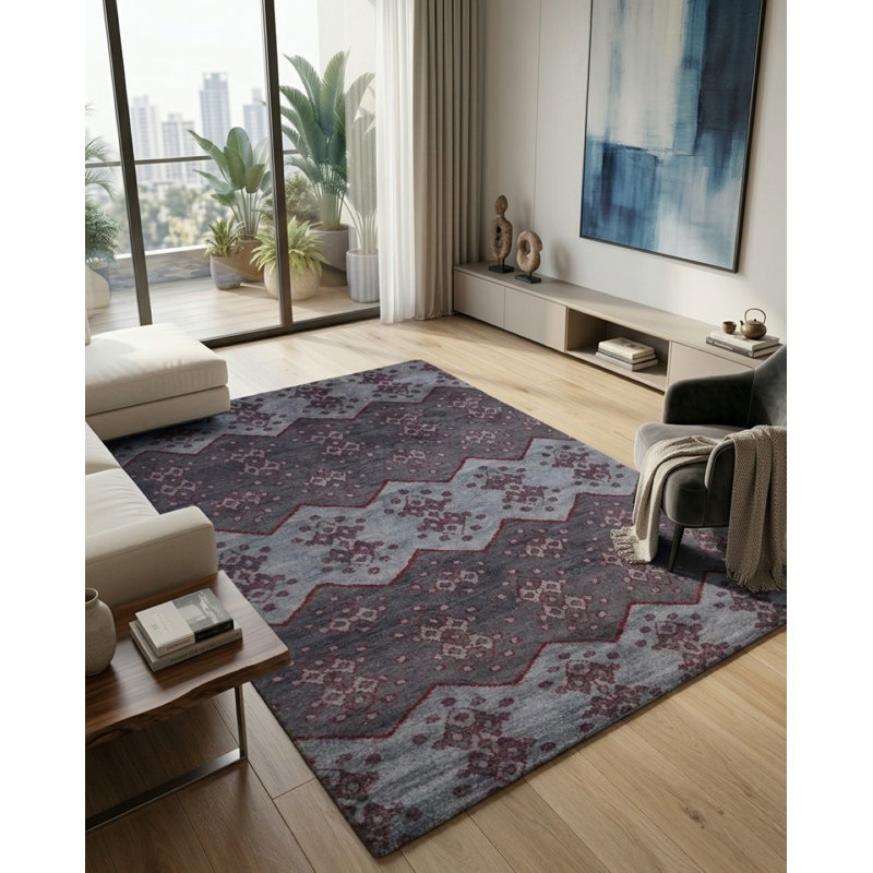 Tapis d'intérieur en soie noué à la main Contemporary, Tapis de couloir 2 pi 8 po x 10 pi