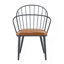 Chaise d'intérieur rembourrée avec pieds en métal, brun