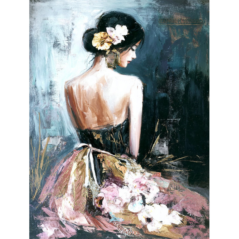 «Evening Blossom» - femme élégante avec postiche floral