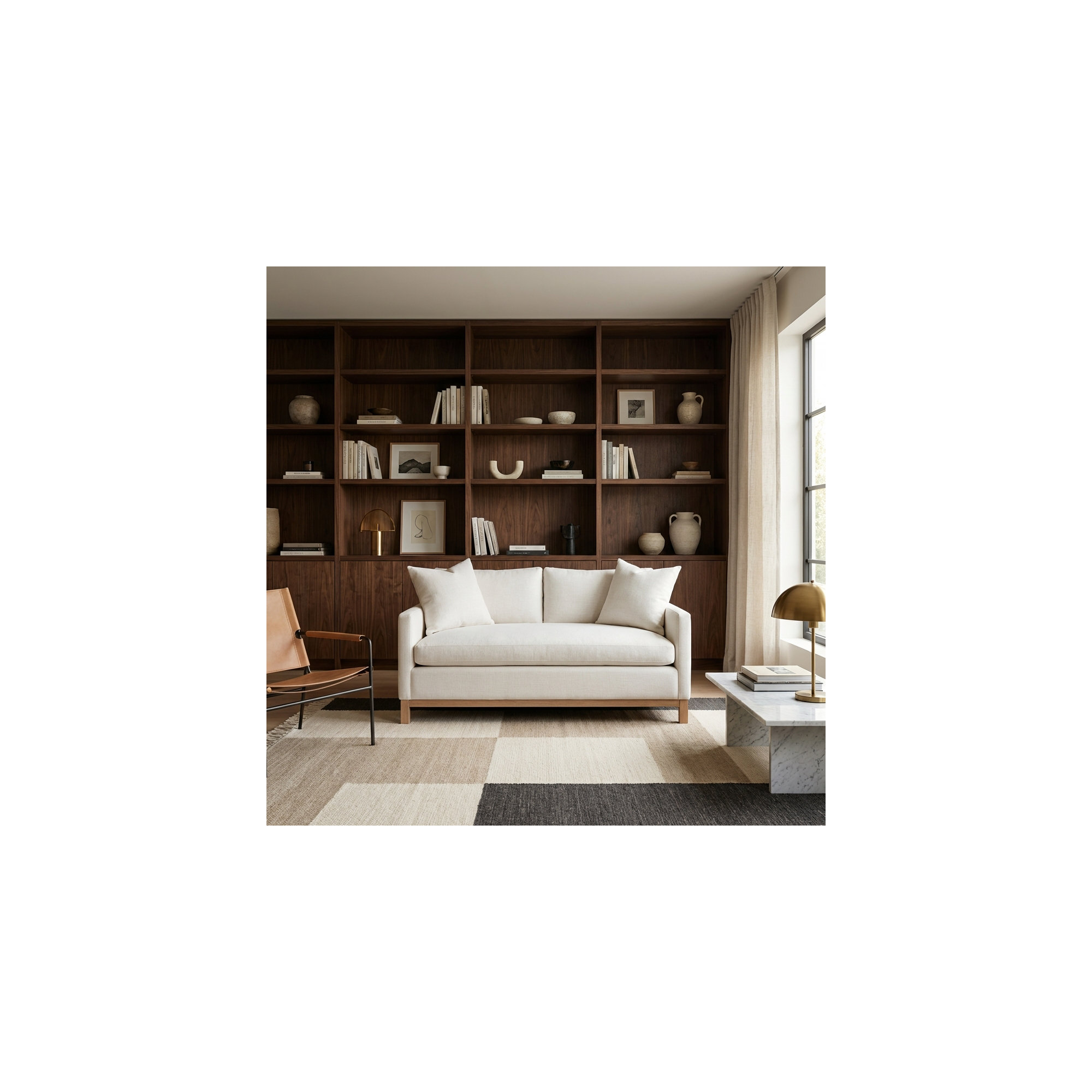 Cami 64'' Upholstered Loveseat, Cream Polyester Blend