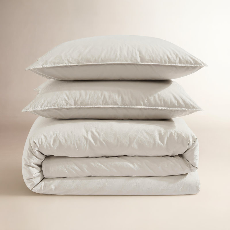 Calvin Klein Washed Percale Cotton Solid Comforter Set, King Comforter + 2 King Shams, Green