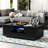Stylish Rectangle Coffee Table With 16 Color Led Ambiance And Storage Space For A Chic Home Interior Design Contemporary Lights Functional Relaxing In Living Room, Build-1545583689