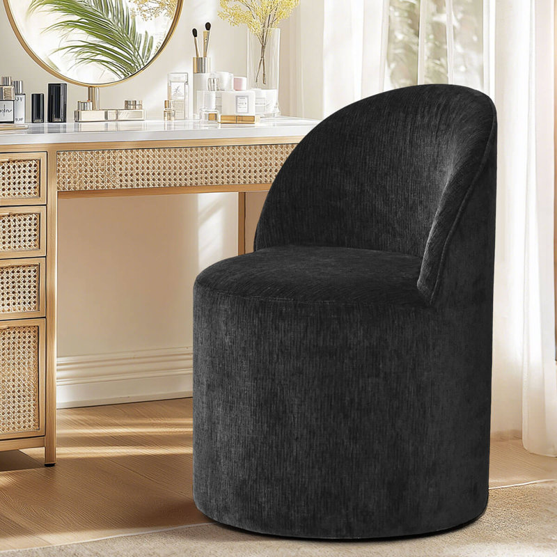 Meuble-lavabo pivotant avec roulettes cachées Chenille, Noir