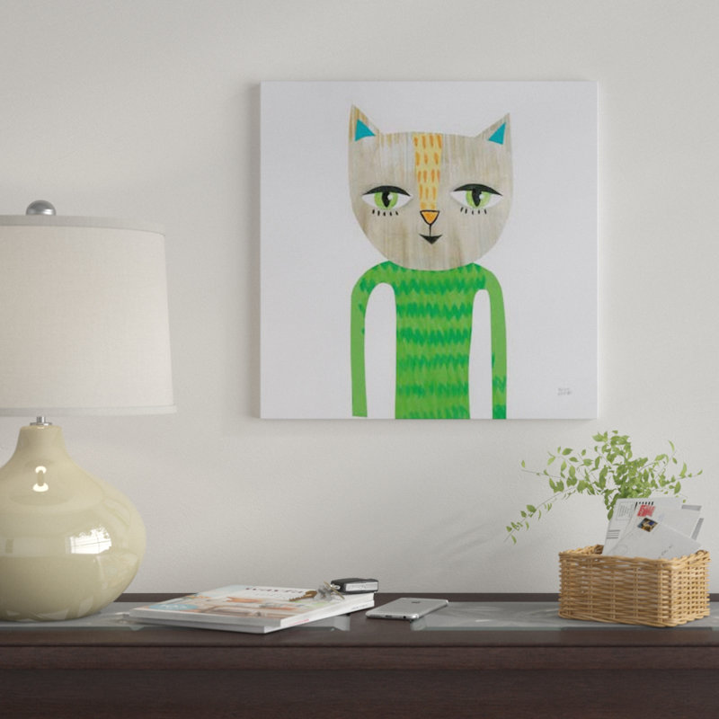 Art sur toile cool chats iii', H 18 po x l 18 po x P 1,5 po, Toile tendue, Pas de tapis