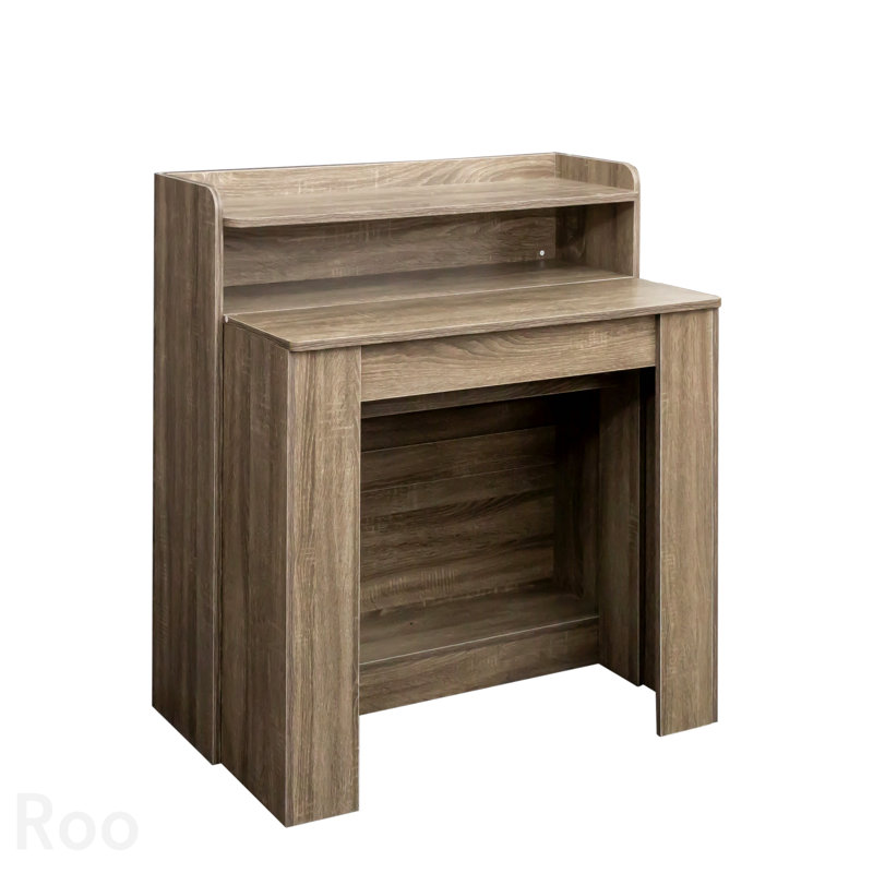 Modern Extendable Dining Table With Storage, Brown