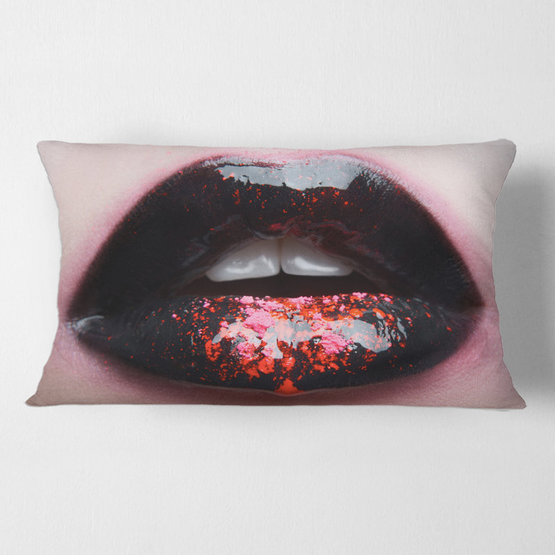 Housse et insert pour coussin rectangulaire Plump Woman Lips