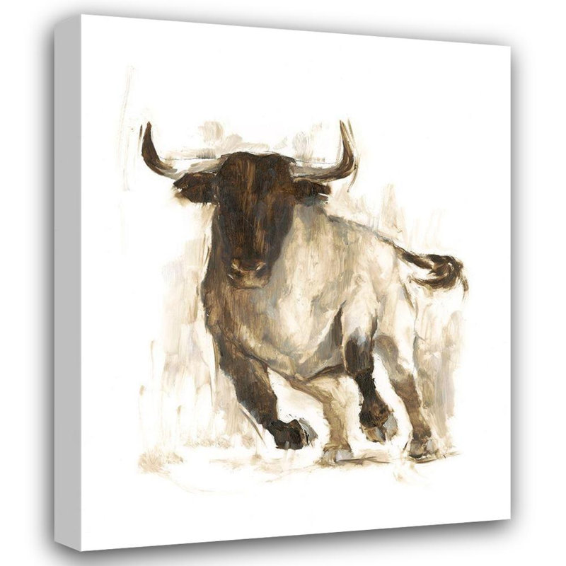 Art sur toile tendue par Foundry Select Harper, Ethan Gallery: Rustic Bull II, H 24 po x l 20 po