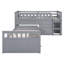 Lit mezzanine simple en L et lit plateforme simple avec 7 tiroirs et garde-corps complets en L-394538468