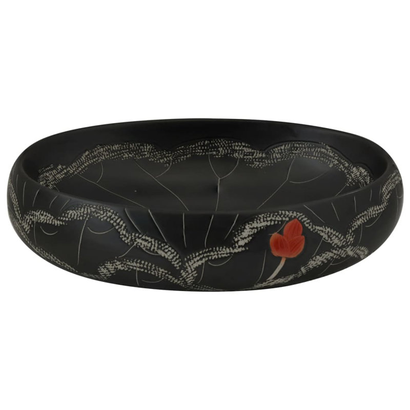 ClassicLiving Akeley 59mm L x 40mm W Black Ceramic Oval Sink