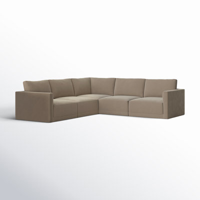 Deirdre 5 - Piece Modular Velvet Reversible Sectional