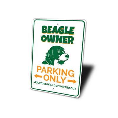 Beagle Owner Parking Aluminum Sign
