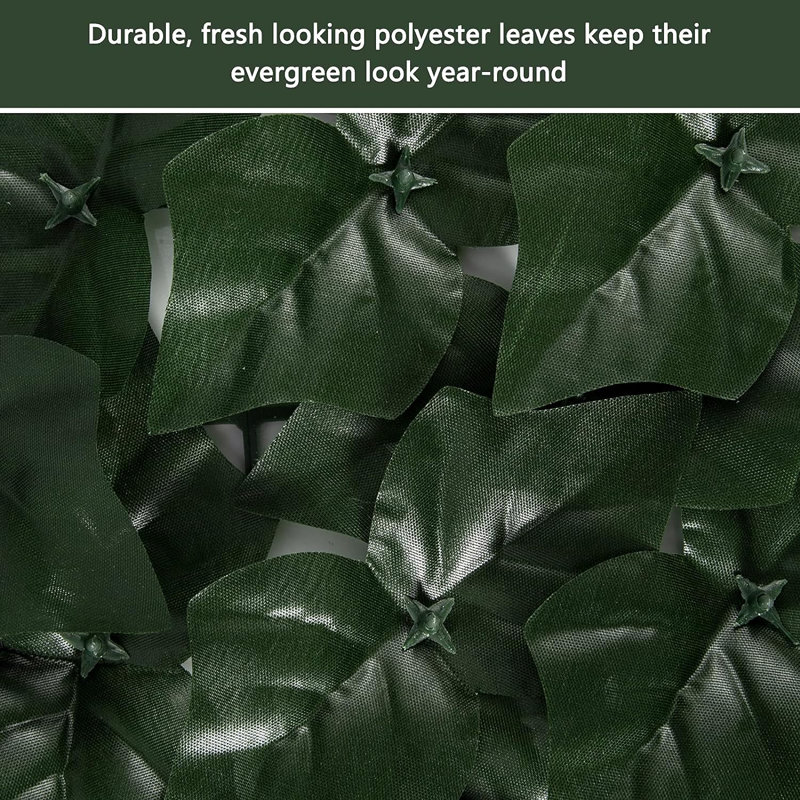 Expandable Green Faux Ivy Privacy Fence Screen