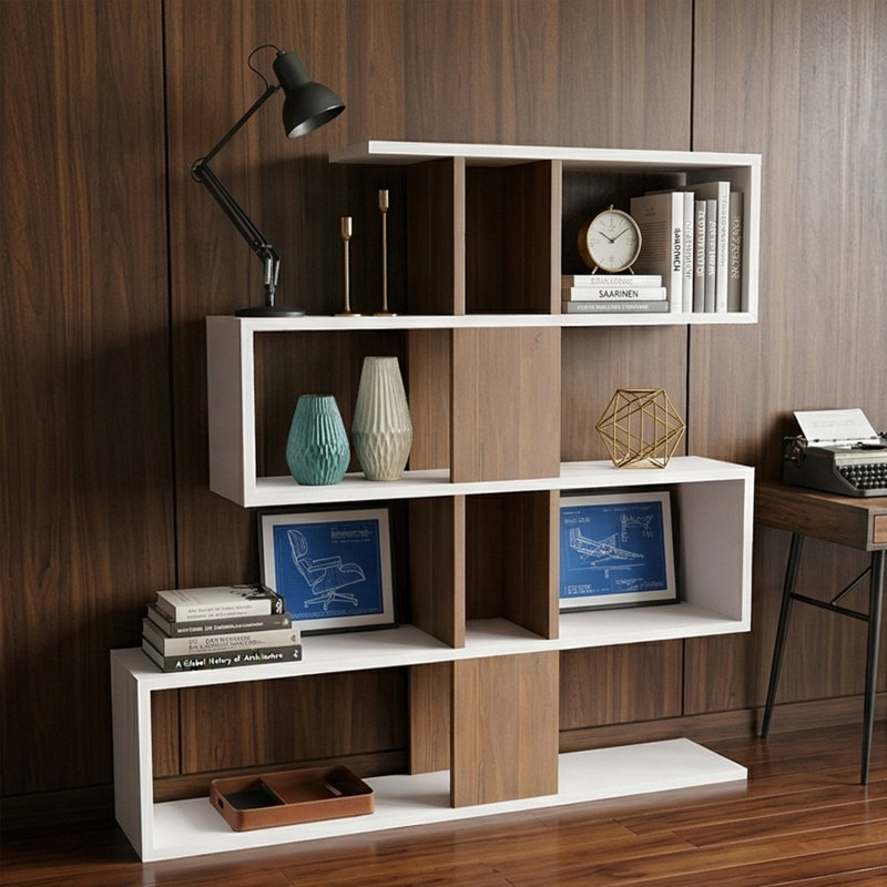 Lennox 43" H x 47" W Geometric Bookcase