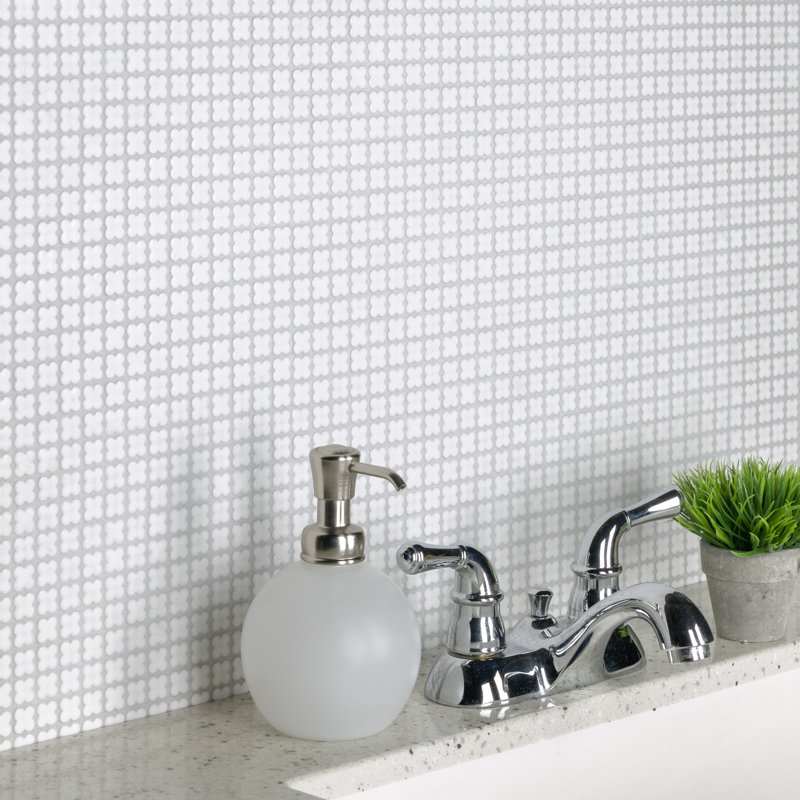 Fioretti Glossy Blanco 12" x 12" Ceramic Mosaic Tile
