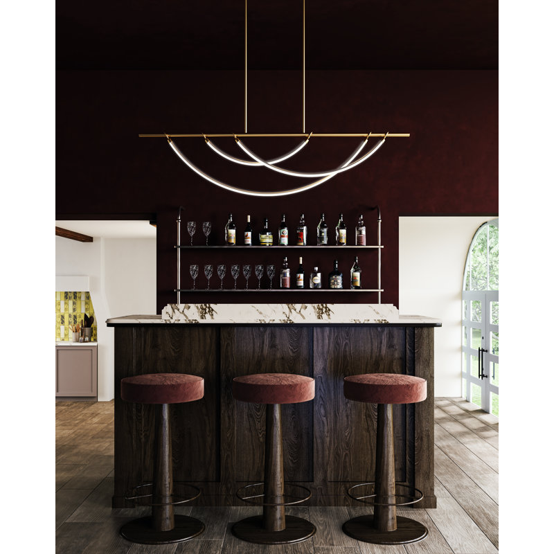 Aryas 3 - Light LED Pendant, 62.25" H x 60" W x 1.75" D