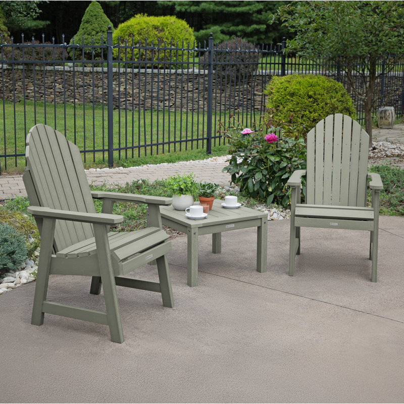 Anette Plastic Adirondack Chair with Table, Eucalyptus
