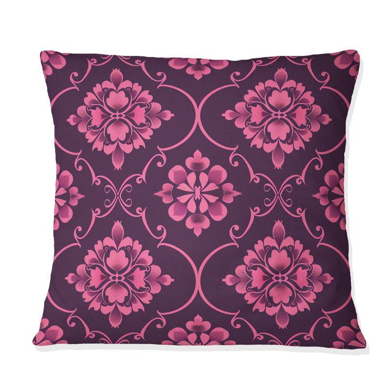 Coussin Magenta Quatrefoil Glam IV - Transitional, H 16 po x l 16 po