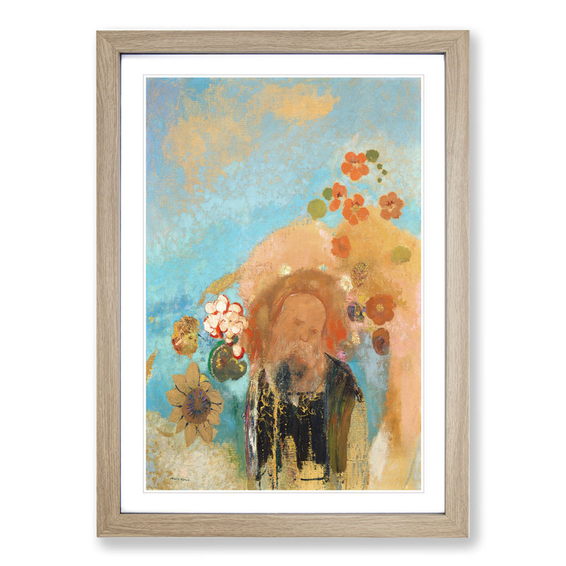 Evocation of Roussel by Odilon Redon - Framed Print, Oak Framed, 36cm H x 27cm W x 2cm D