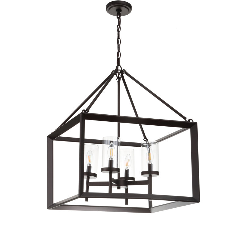 Luminaire suspendu carré à 4 lumières Powell