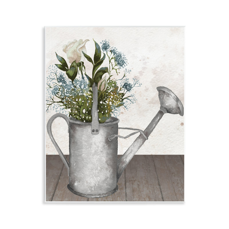 Plaque murale d'arrosoir floral, par Elizabeth Medley