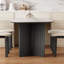 Table de roche simple en bois massif noir-724645834