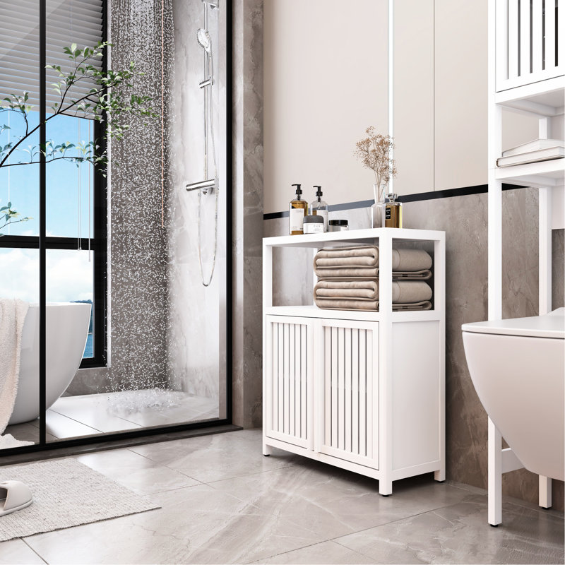 Classeur blanc pour la salle de bain et le salon - Ajout essentiel de rangement fonctionnel
