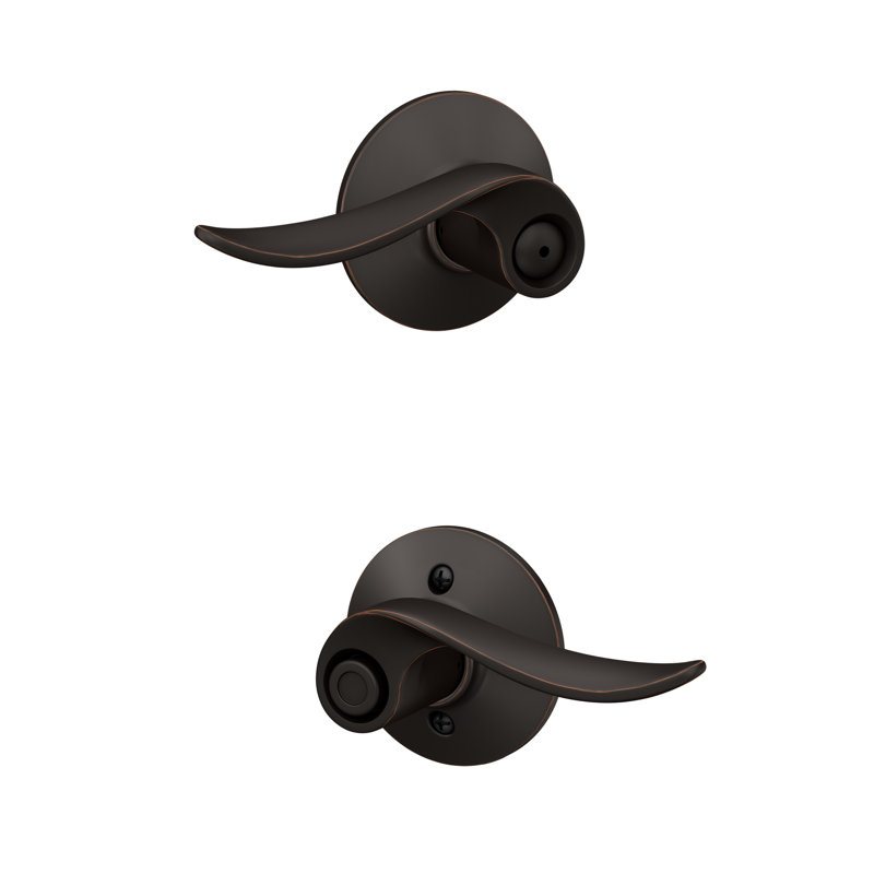 Sacramento Privacy Door Lever with Rosette, Aged Bronze