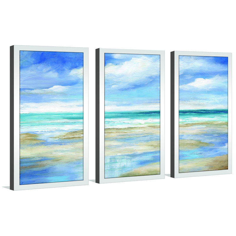 « Washy Coast I », reproduction d’art encadrée à multiples images sur acrylique, H 25,5 po x l 40,5 po x P 1 po